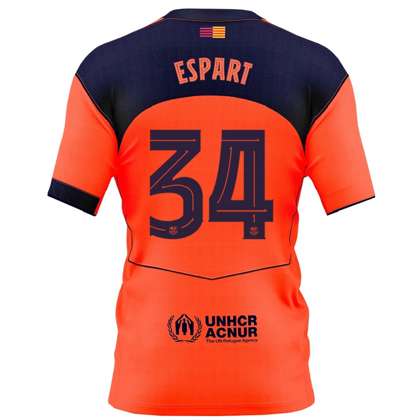 גברים כדורגל Xavi Espart #34 כתום נייבי ג'רזי קיט שלישי 2025/26
