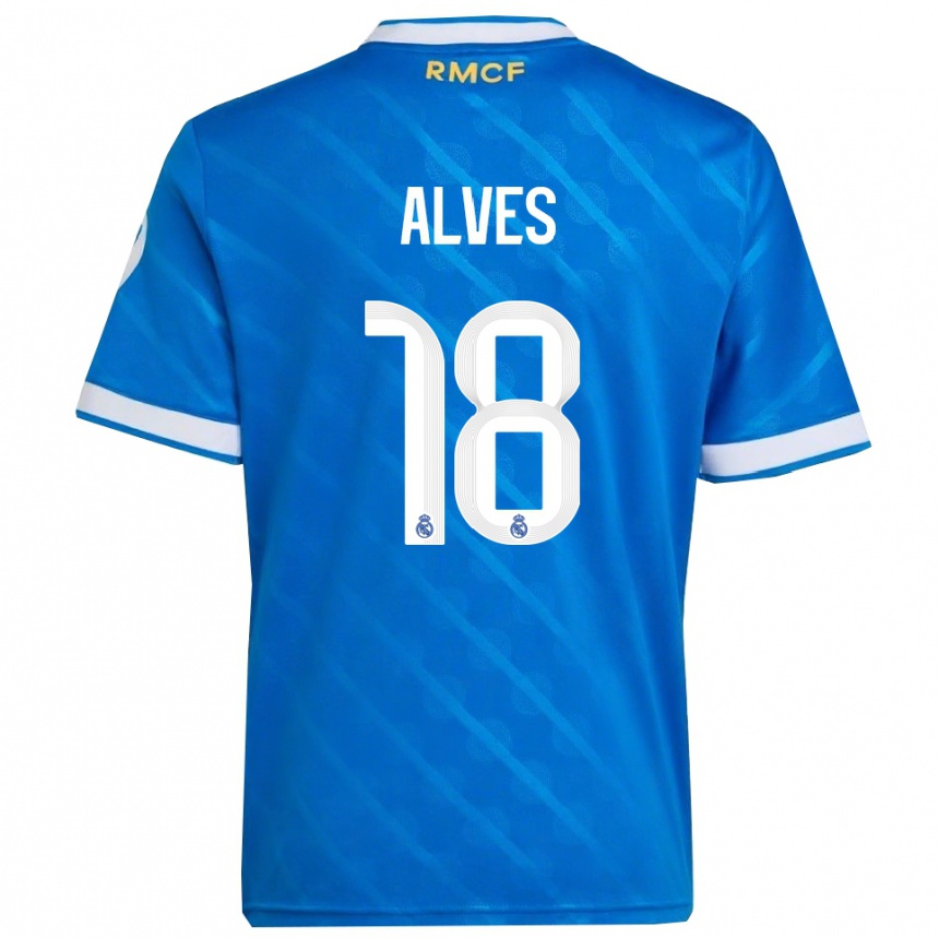 גברים כדורגל Enzo Alves #18 כחול לבן ג'רזי קיט שלישי 2025/26