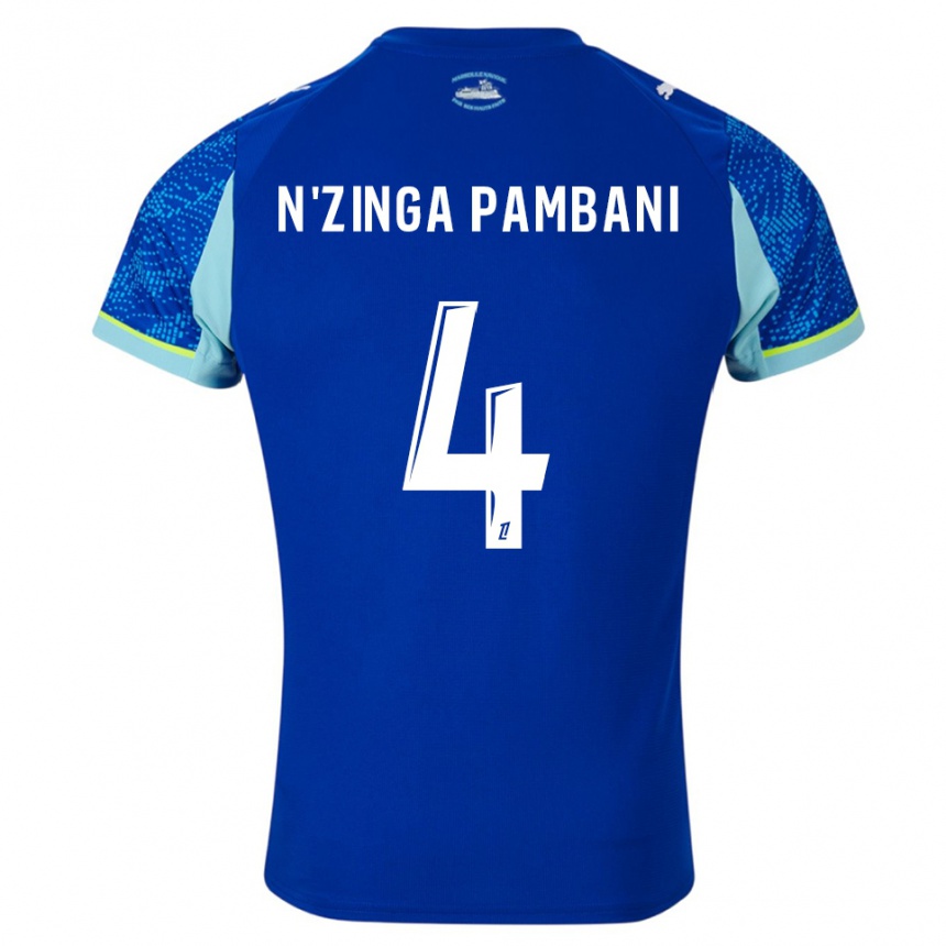 גברים כדורגל Pladi N'zinga Pambani #4 תכלת לבן ג'רזי קיט שלישי 2025/26
