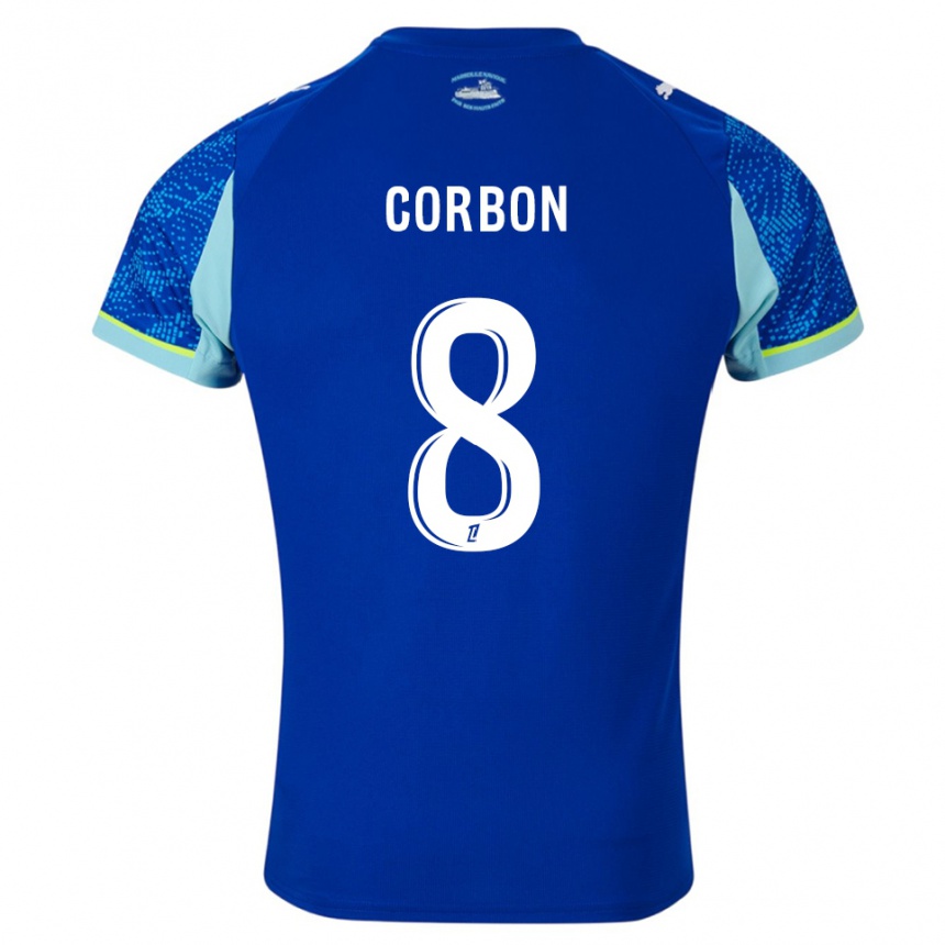 גברים כדורגל Max Corbon #8 תכלת לבן ג'רזי קיט שלישי 2025/26