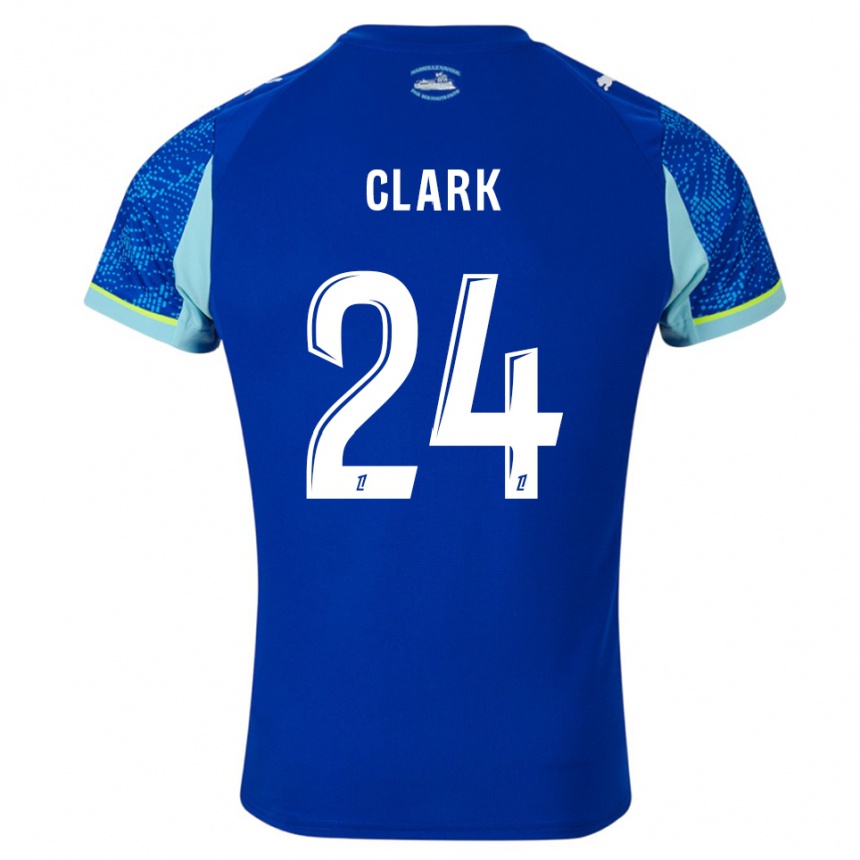 גברים כדורגל Ashley Clark #24 תכלת לבן ג'רזי קיט שלישי 2025/26