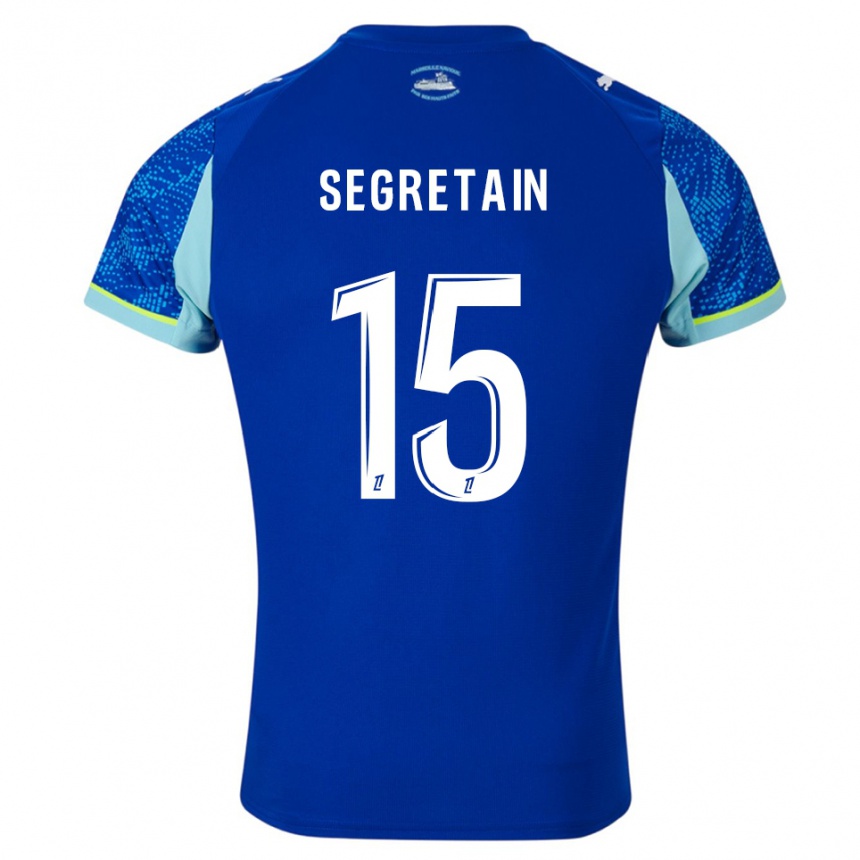 גברים כדורגל Julie Ségrétain #15 תכלת לבן ג'רזי קיט שלישי 2025/26