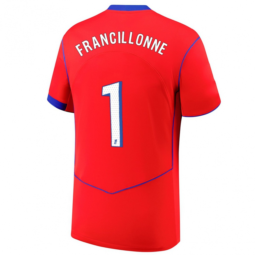 גברים כדורגל Bryan Francillonne #1 אדום כחול לבן ג'רזי קיט שלישי 2025/26