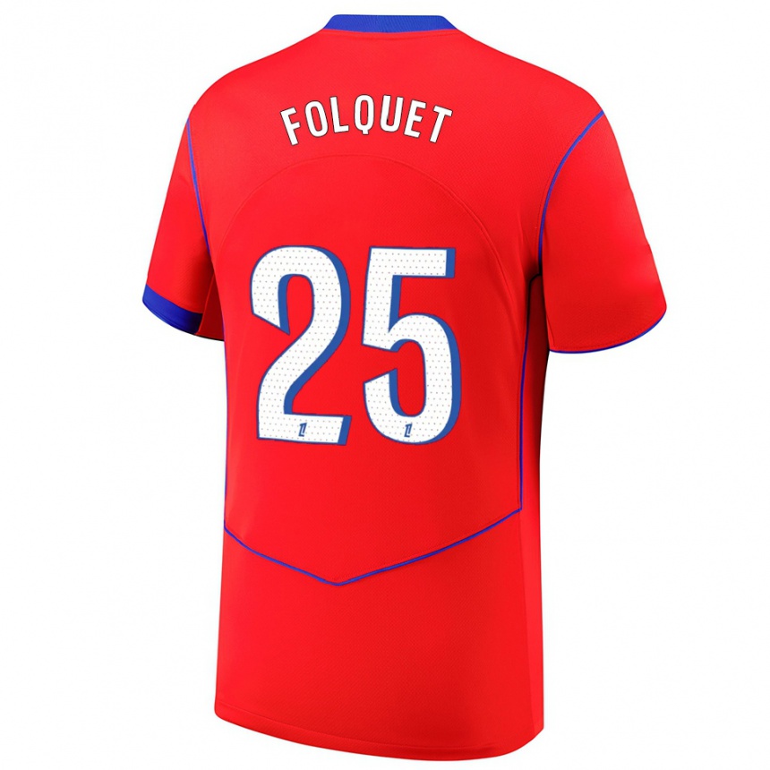 גברים כדורגל מגנבה פולקט #25 אדום כחול לבן ג'רזי קיט שלישי 2025/26