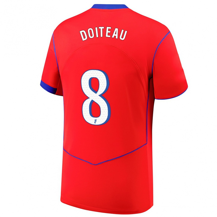גברים כדורגל Benoit Doiteau #8 אדום כחול לבן ג'רזי קיט שלישי 2025/26