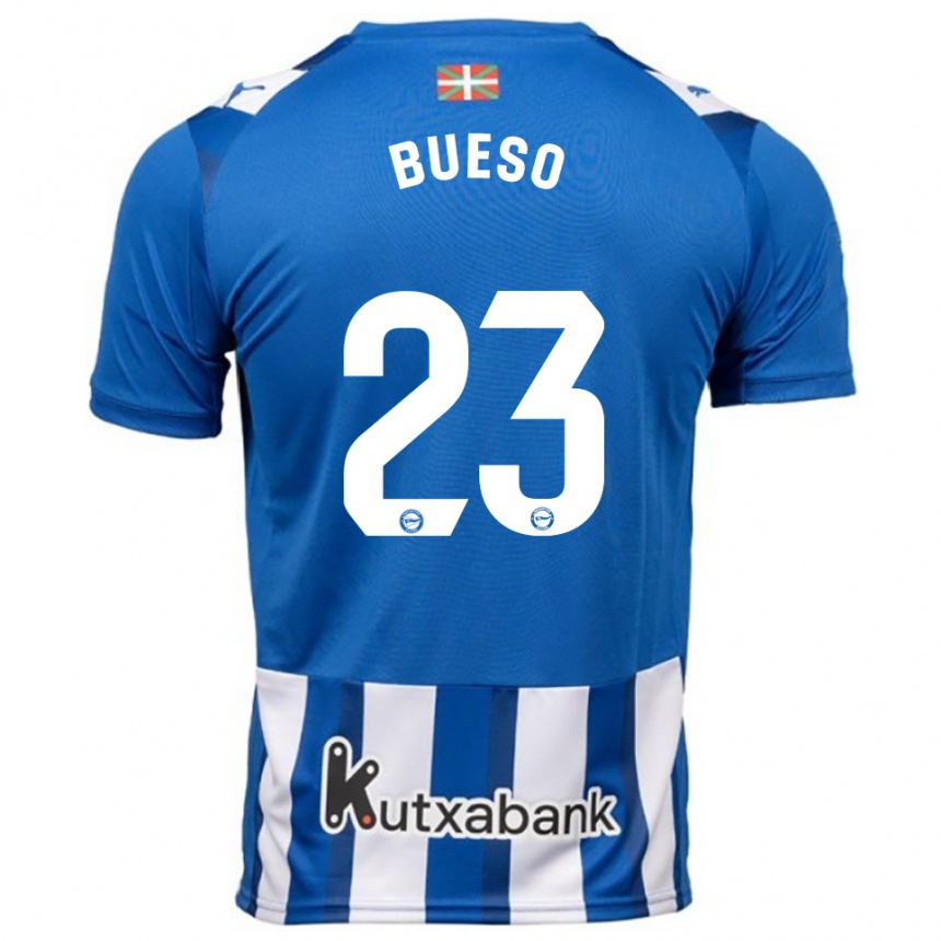 נשים כדורגל Alejandro Bueso #23 כחול לבן ג'רזי ביתית 2025/26