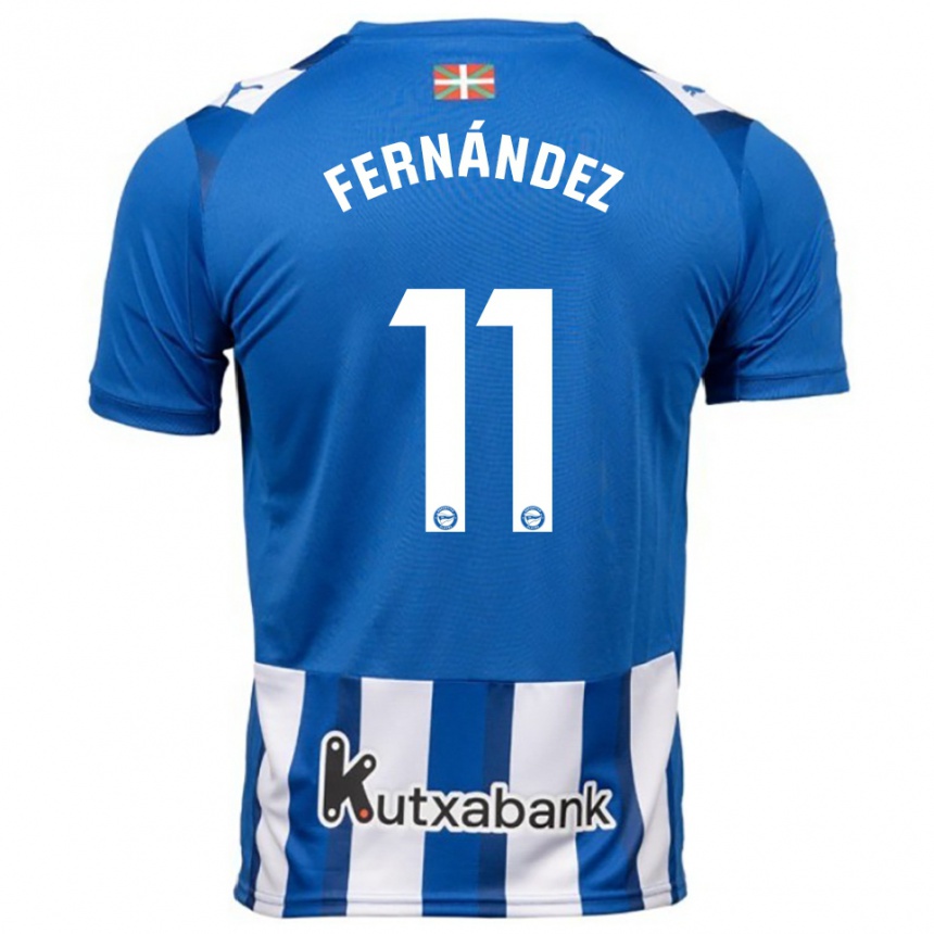 נשים כדורגל Imanol Fernández #11 כחול לבן ג'רזי ביתית 2025/26