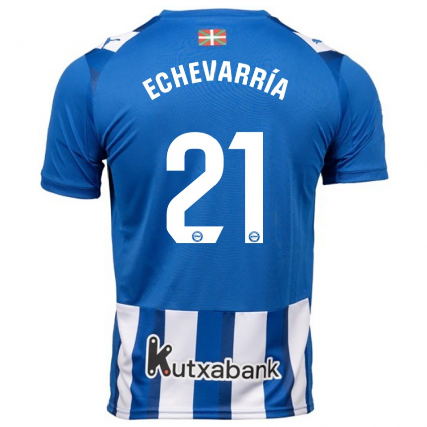 נשים כדורגל Martin Echevarría #21 כחול לבן ג'רזי ביתית 2025/26