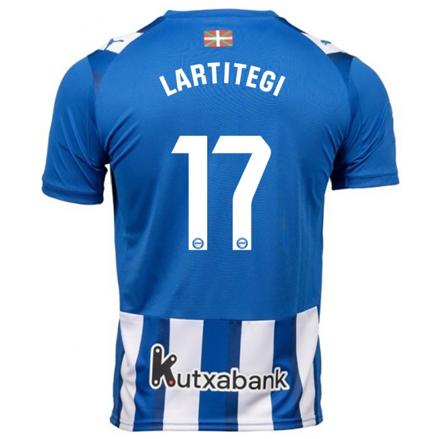 נשים כדורגל Julen Lartitegi #17 כחול לבן ג'רזי ביתית 2025/26