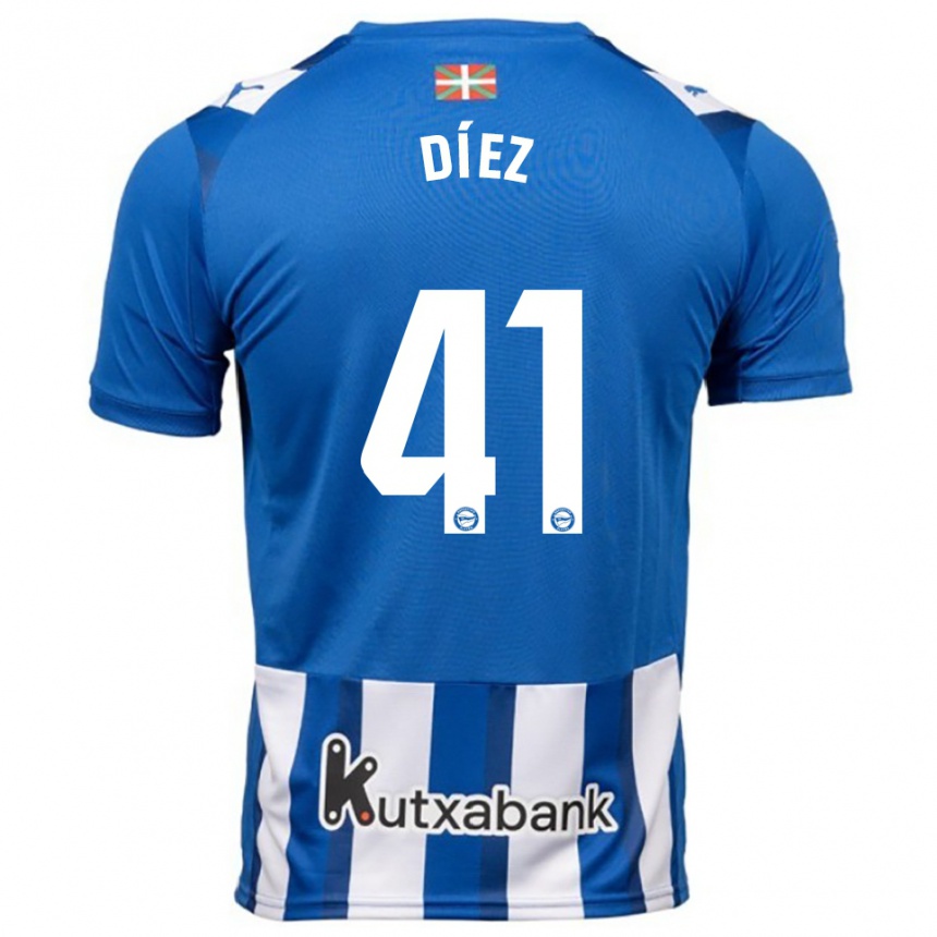נשים כדורגל Victor Díez #41 כחול לבן ג'רזי ביתית 2025/26