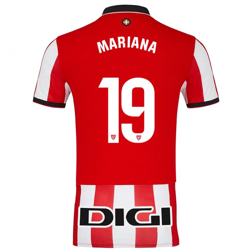 נשים כדורגל Mariana #19 אדום לבן ג'רזי ביתית 2025/26