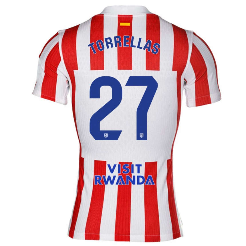נשים כדורגל Óscar Torrellas #27 אדום לבן ג'רזי ביתית 2025/26