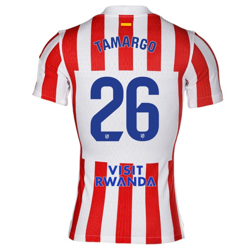נשים כדורגל Álvaro Tamargo #26 אדום לבן ג'רזי ביתית 2025/26