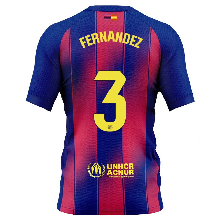 נשים כדורגל ג'יין פרננדס #3 כחול אדום ג'רזי ביתית 2025/26