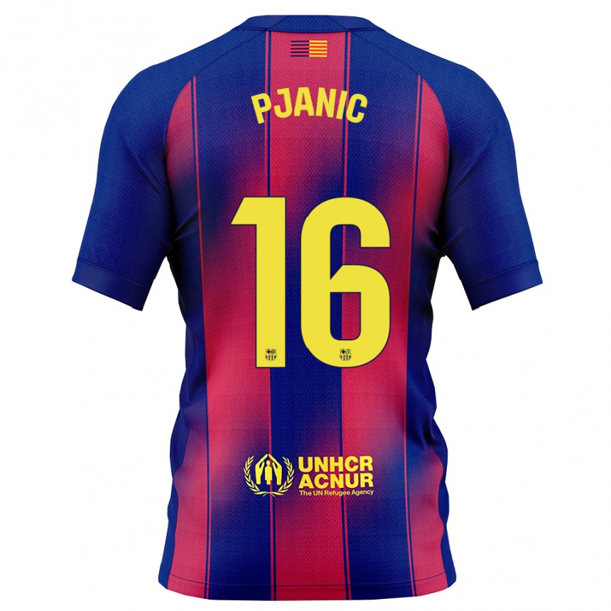 נשים כדורגל מיראלם פיאניץ' #16 כחול אדום ג'רזי ביתית 2025/26