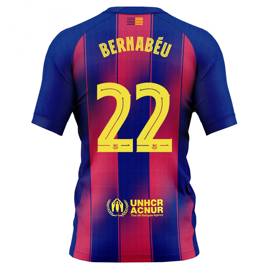 נשים כדורגל Pol Bernabéu #22 כחול אדום ג'רזי ביתית 2025/26