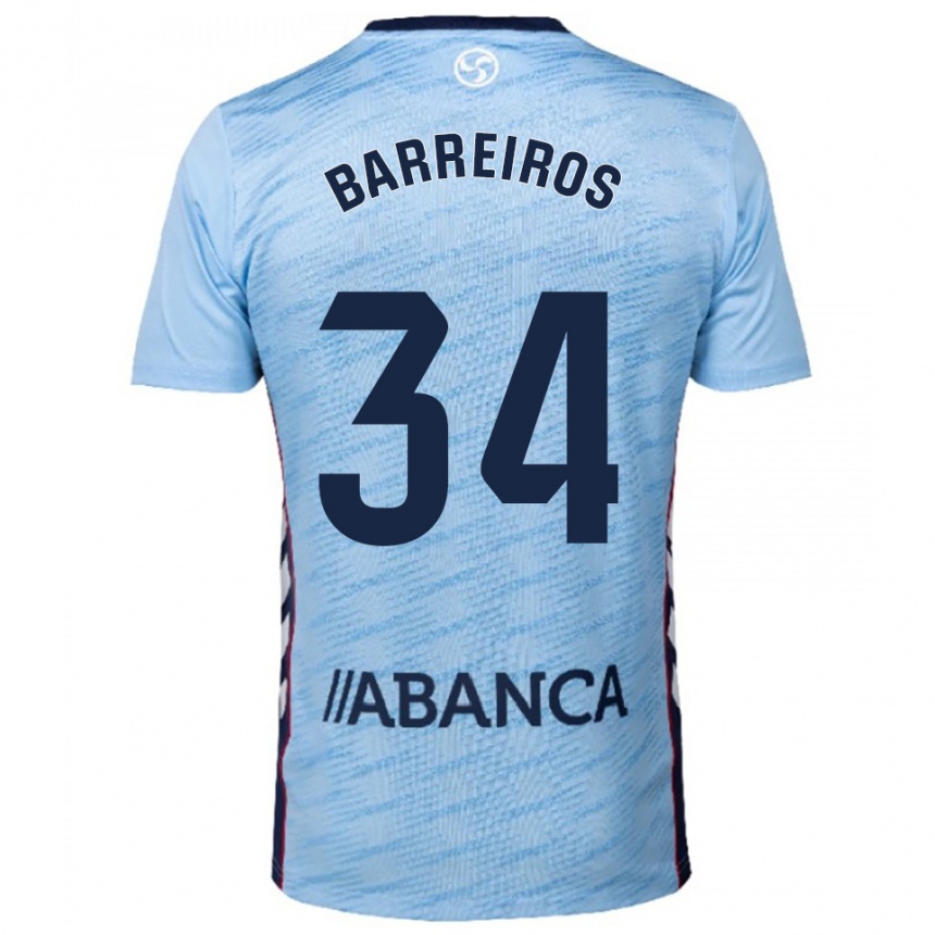 נשים כדורגל Iago Barreiros #34 תכלת אדום ג'רזי ביתית 2025/26