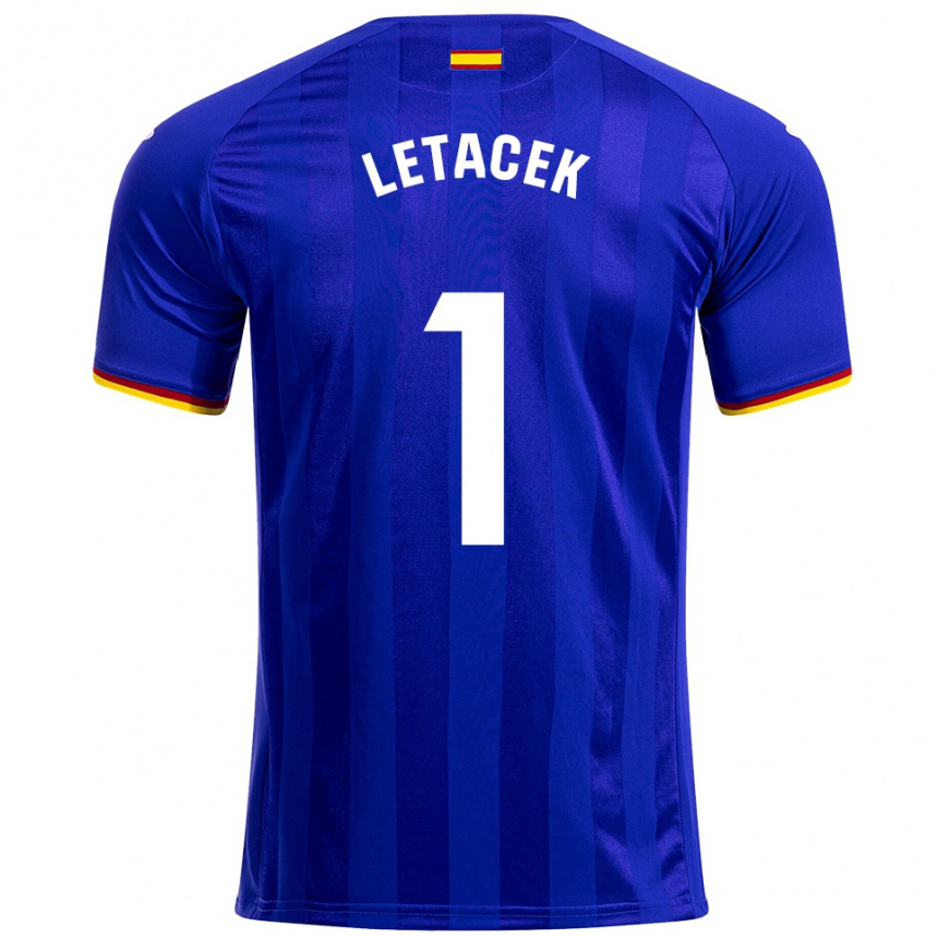 נשים כדורגל Jiri Letacek #1 כחול אדום צהוב ג'רזי ביתית 2025/26