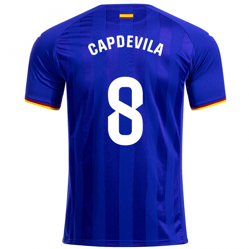 נשים כדורגל Adrià Capdevila #8 כחול אדום צהוב ג'רזי ביתית 2025/26