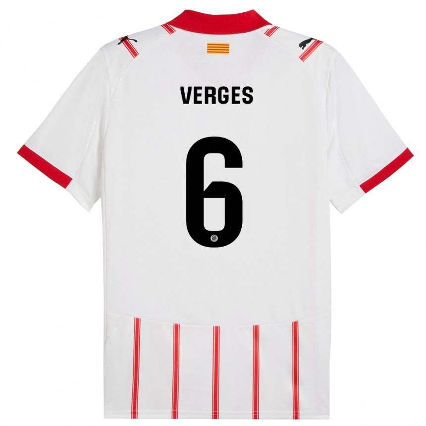 נשים כדורגל מאר ורג'ס #6 לבן אדום ג'רזי ביתית 2025/26