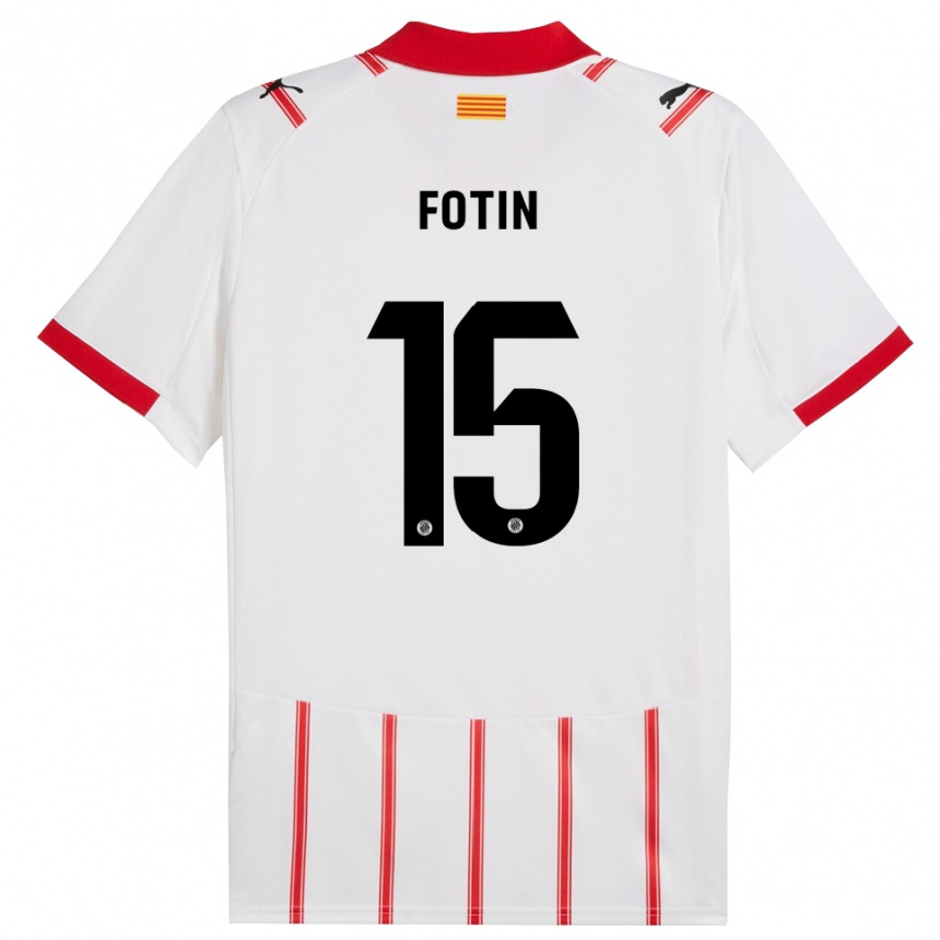 נשים כדורגל Rareș Fotin #15 לבן אדום ג'רזי ביתית 2025/26