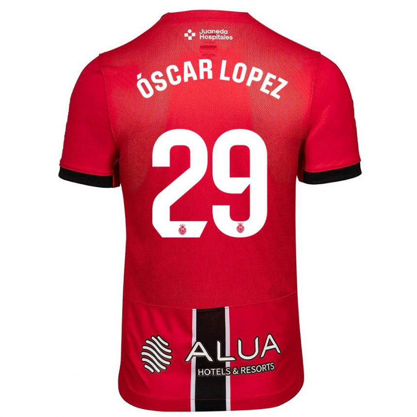 נשים כדורגל Óscar López #29 אדום שחור ג'רזי ביתית 2025/26