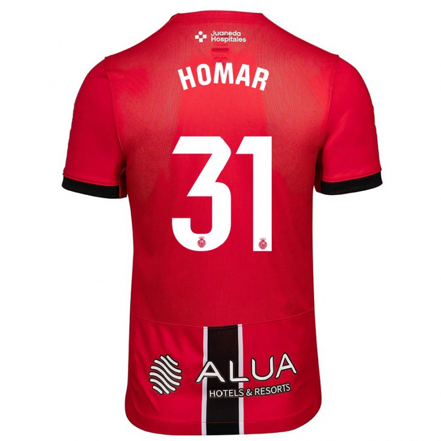 נשים כדורגל Gaspar Homar #31 אדום שחור ג'רזי ביתית 2025/26