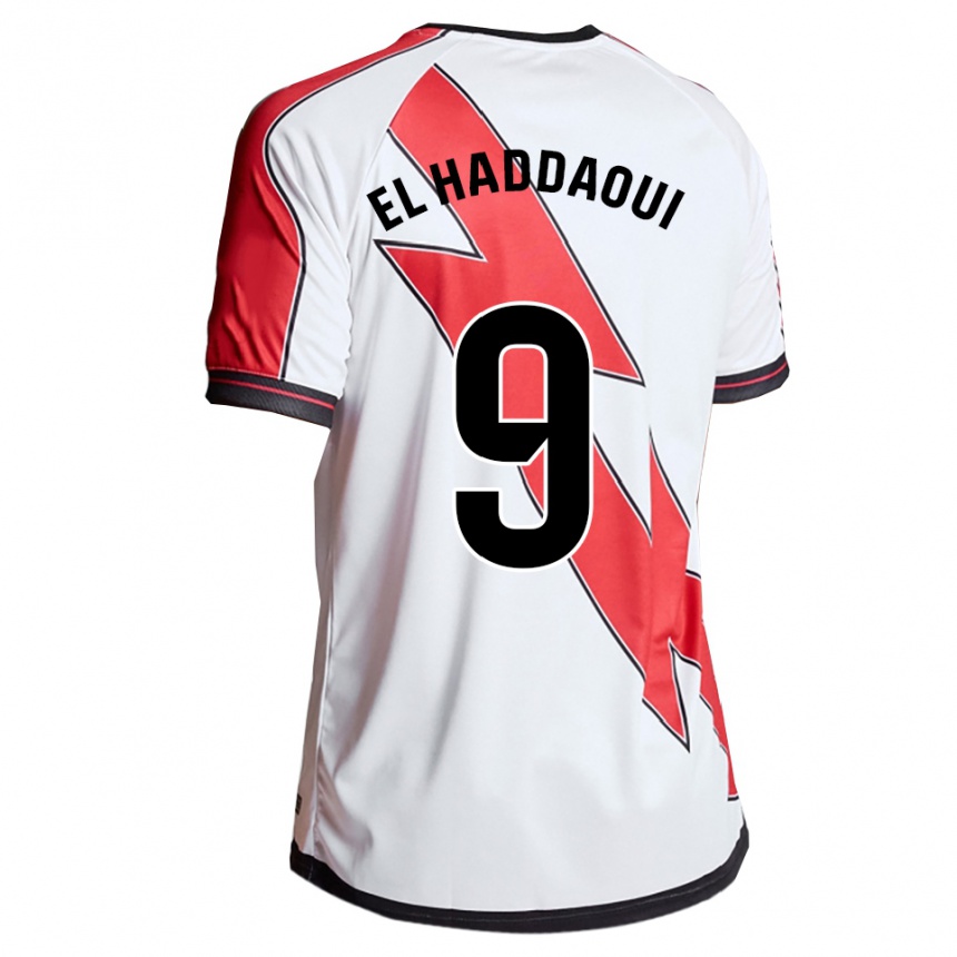 נשים כדורגל Hamza El Haddaoui #9 לבן אדום ג'רזי ביתית 2025/26