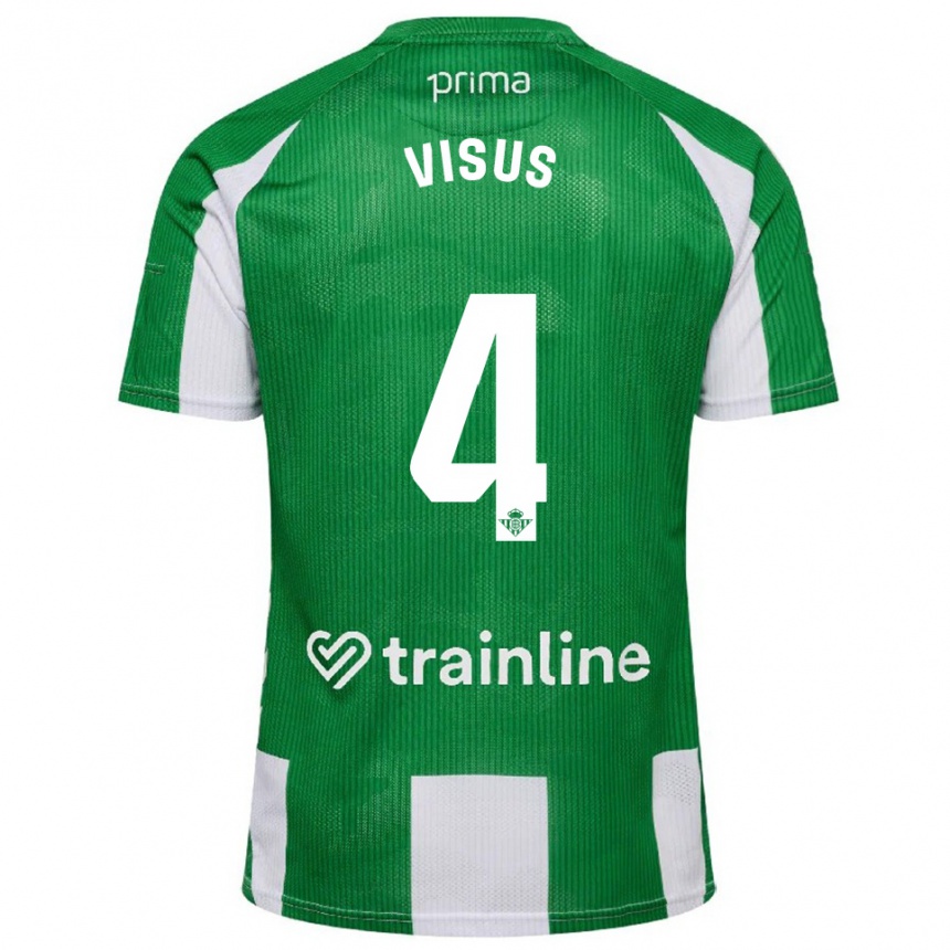 נשים כדורגל ריקרדו ויסוס #4 ירוק לבן ג'רזי ביתית 2025/26