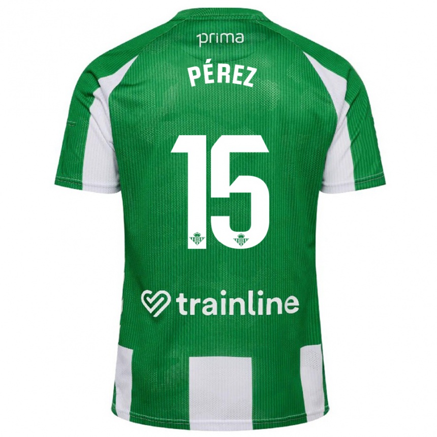 נשים כדורגל Álex Pérez #15 ירוק לבן ג'רזי ביתית 2025/26