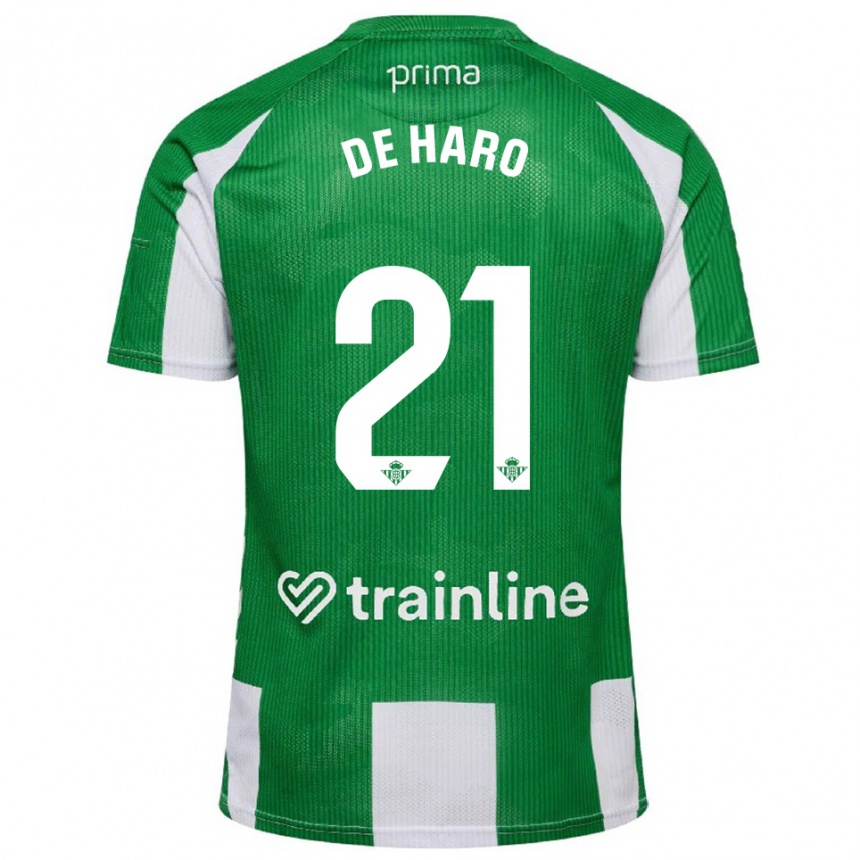 נשים כדורגל Alberto De Haro #21 ירוק לבן ג'רזי ביתית 2025/26