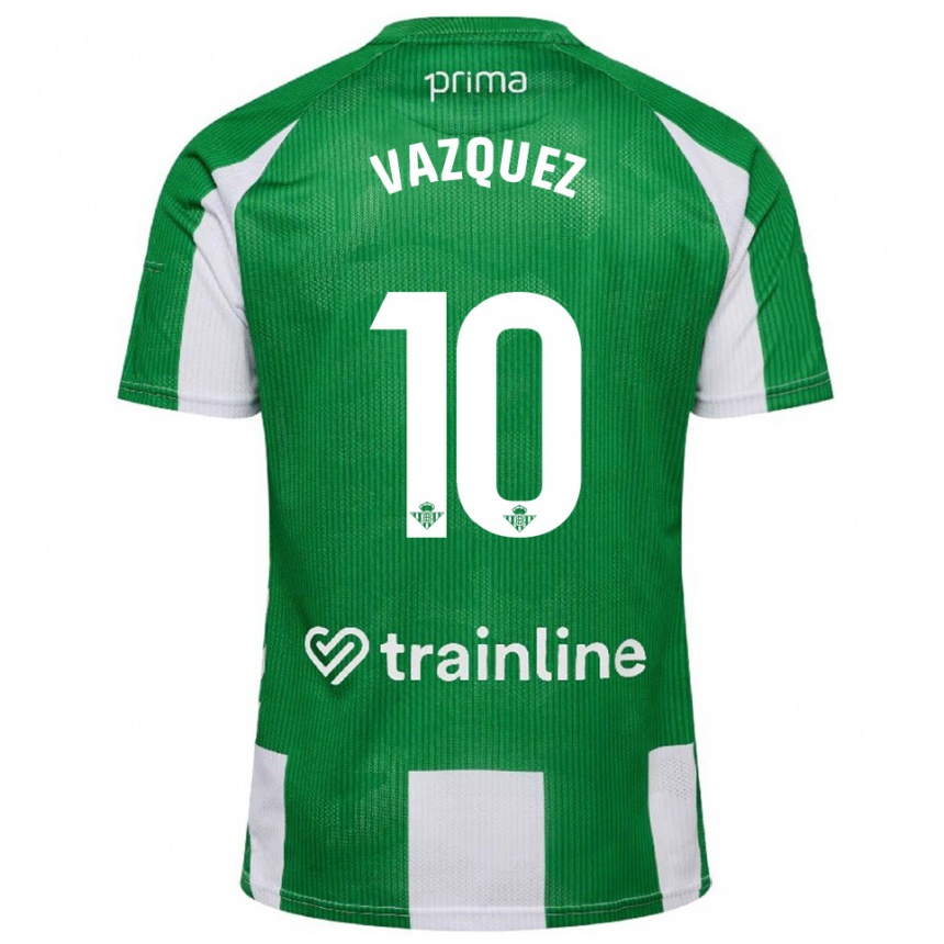 נשים כדורגל אלחנדרו ואסקז #10 ירוק לבן ג'רזי ביתית 2025/26