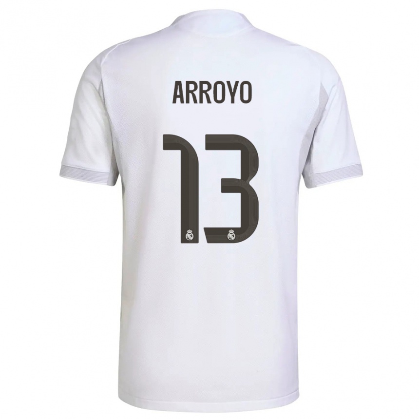 נשים כדורגל Diego Arroyo #13 לבן צהוב ג'רזי ביתית 2025/26