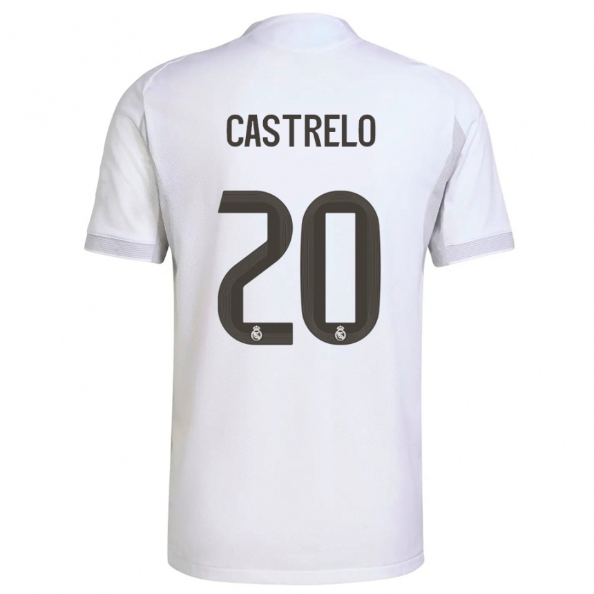 נשים כדורגל Gabri Castrelo #20 לבן צהוב ג'רזי ביתית 2025/26
