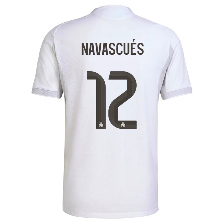 נשים כדורגל Liberto Navascués #12 לבן צהוב ג'רזי ביתית 2025/26