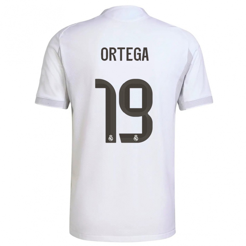 נשים כדורגל Jacobo Ortega #19 לבן צהוב ג'רזי ביתית 2025/26