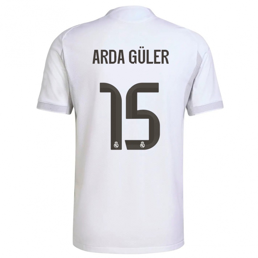 נשים כדורגל ארדה גולר #15 לבן צהוב ג'רזי ביתית 2025/26