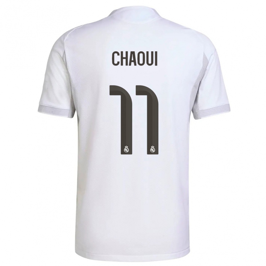 נשים כדורגל Omar Chaoui #11 לבן צהוב ג'רזי ביתית 2025/26