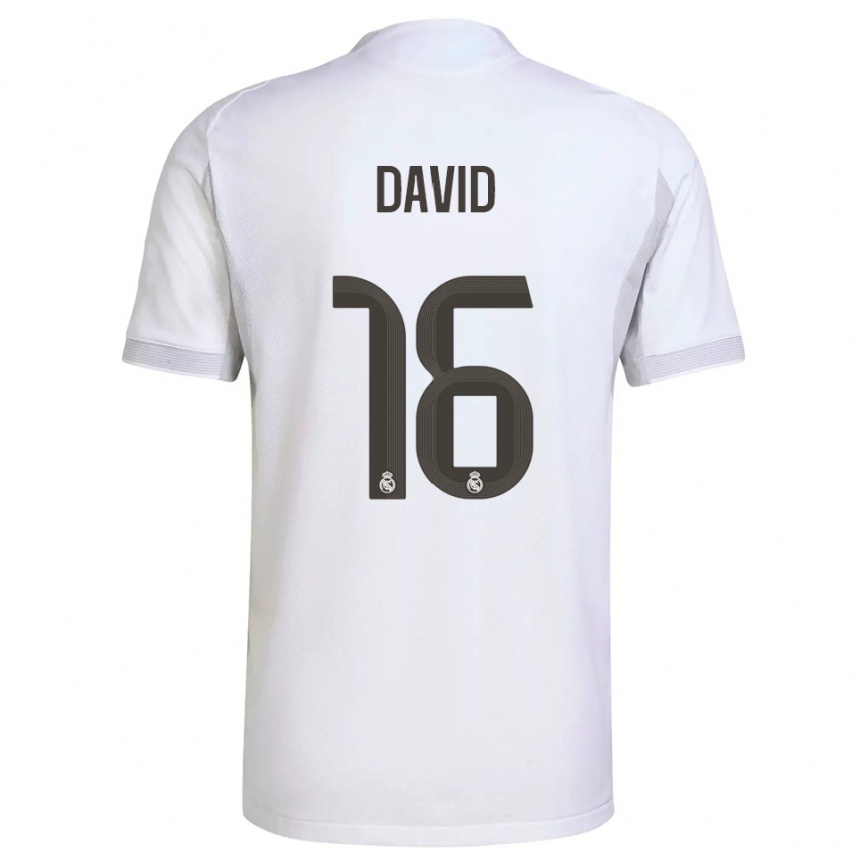 נשים כדורגל אנתוני דיוויד #16 לבן צהוב ג'רזי ביתית 2025/26
