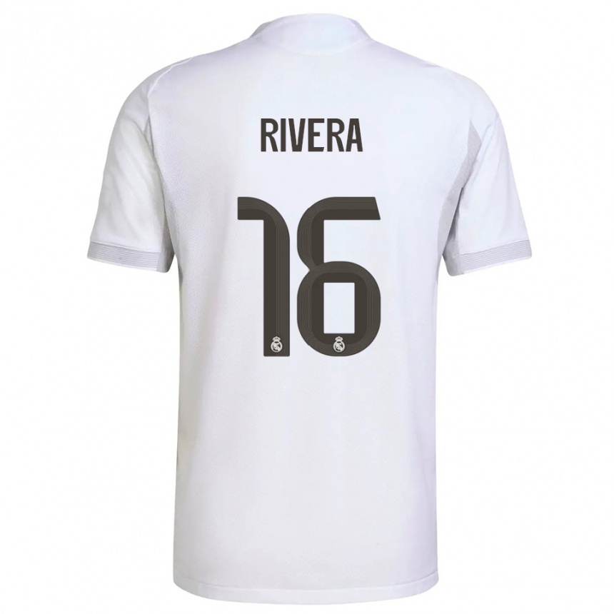 נשים כדורגל Pol Rivera #16 לבן צהוב ג'רזי ביתית 2025/26