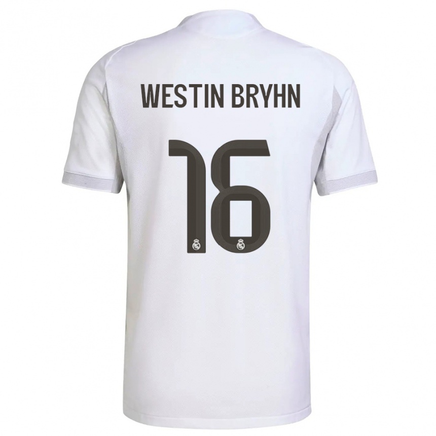 נשים כדורגל Leon Westin Bryhn #16 לבן צהוב ג'רזי ביתית 2025/26