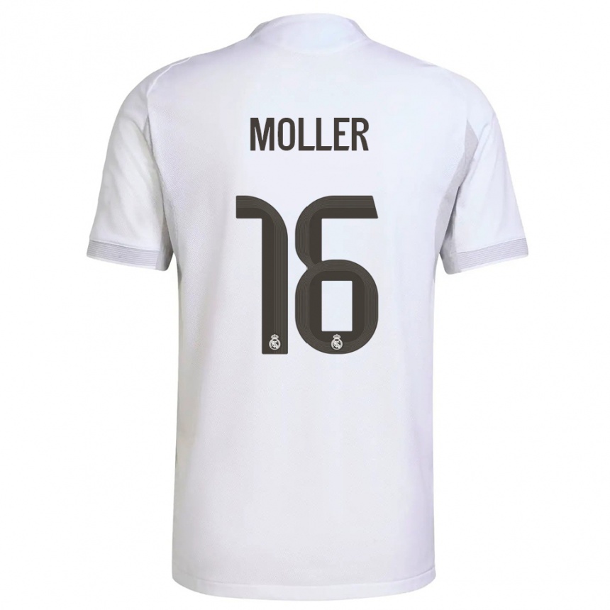 נשים כדורגל קרוליין מולר #16 לבן צהוב ג'רזי ביתית 2025/26