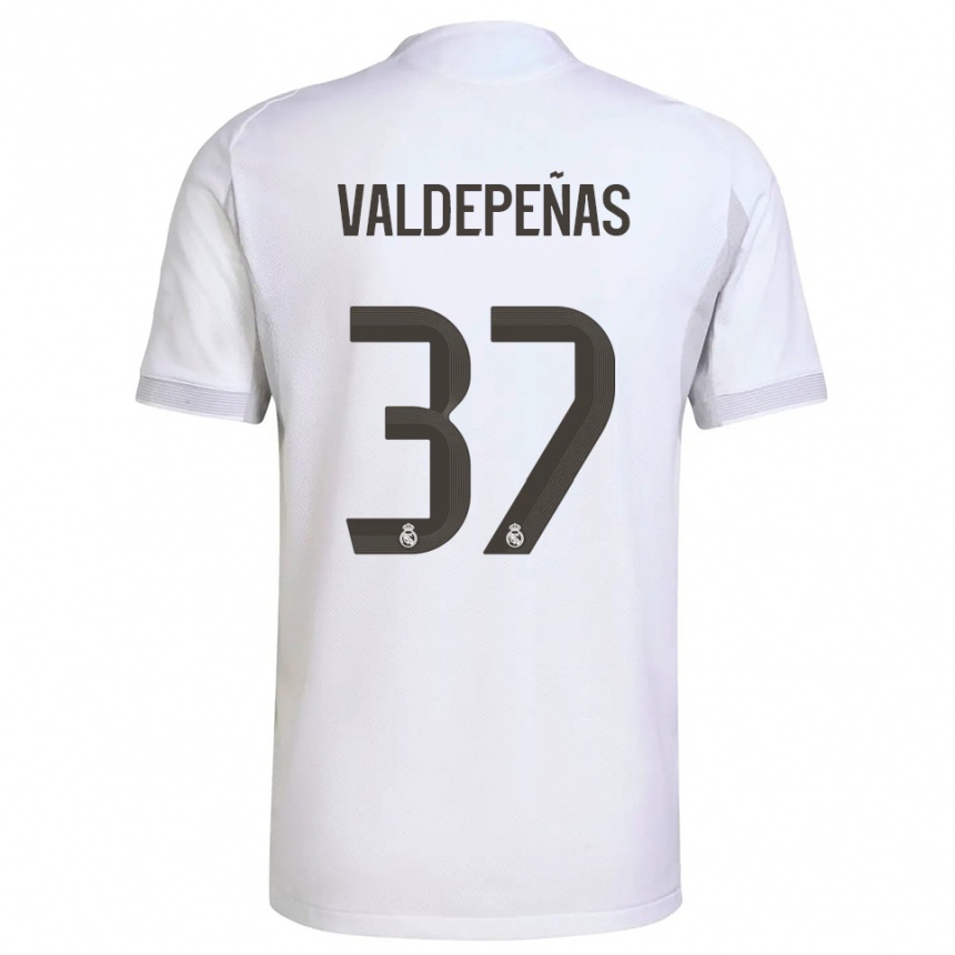 נשים כדורגל Víctor Valdepeñas #37 לבן צהוב ג'רזי ביתית 2025/26