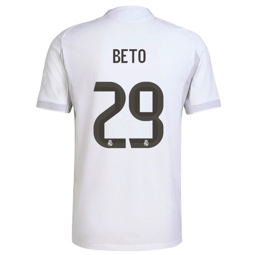 נשים כדורגל Beto Martínez #29 לבן צהוב ג'רזי ביתית 2025/26