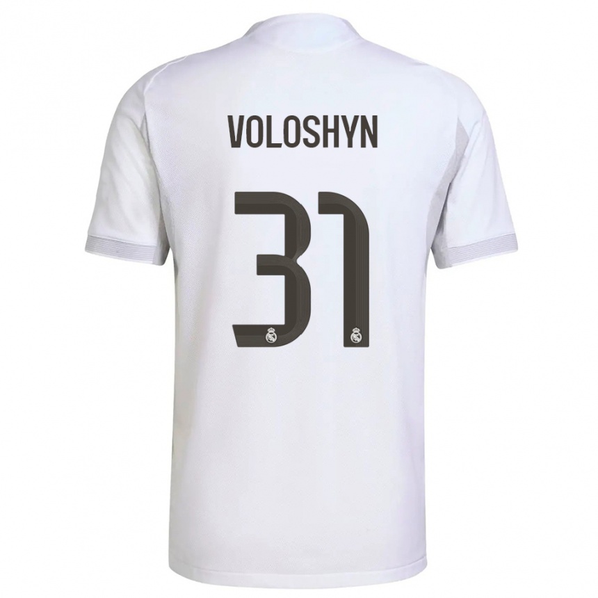 נשים כדורגל Ilya Voloshyn #31 לבן צהוב ג'רזי ביתית 2025/26