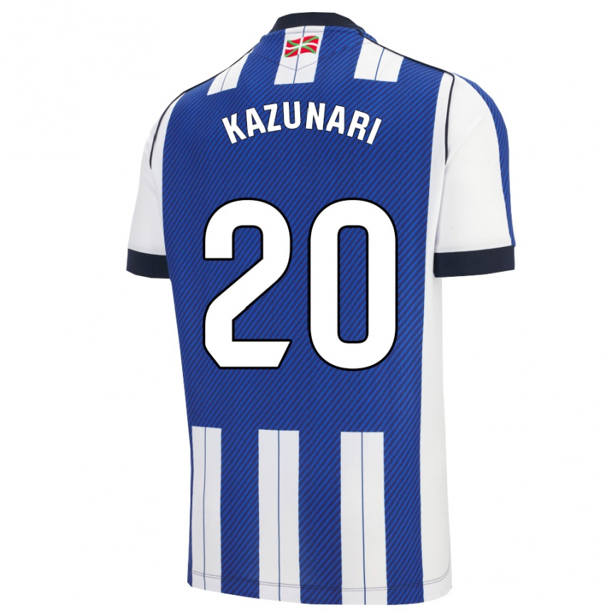 נשים כדורגל Kazunari Kita #20 כחול לבן ג'רזי ביתית 2025/26