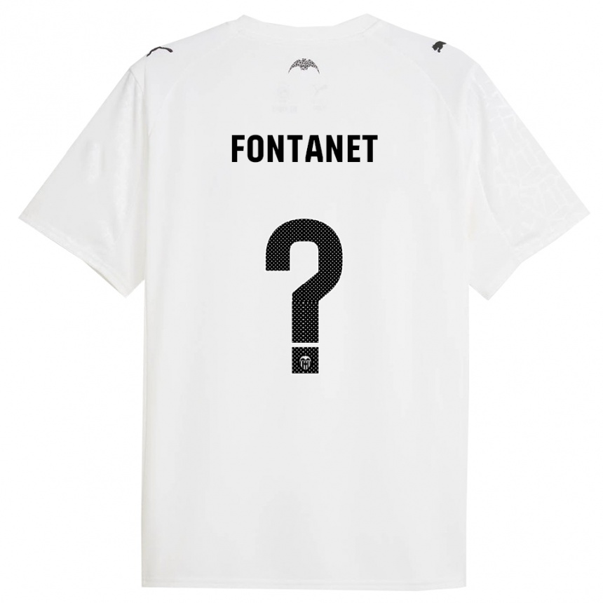 נשים כדורגל Joel Fontanet #0 לבן שחור ג'רזי ביתית 2025/26