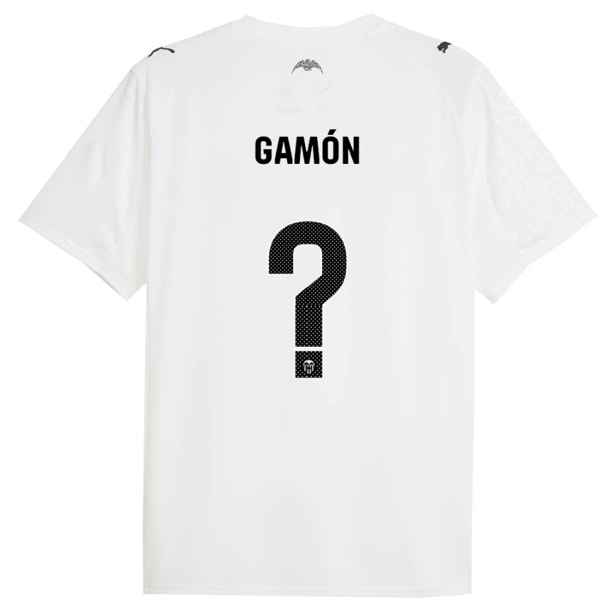 נשים כדורגל Rodrigo Gamón #0 לבן שחור ג'רזי ביתית 2025/26