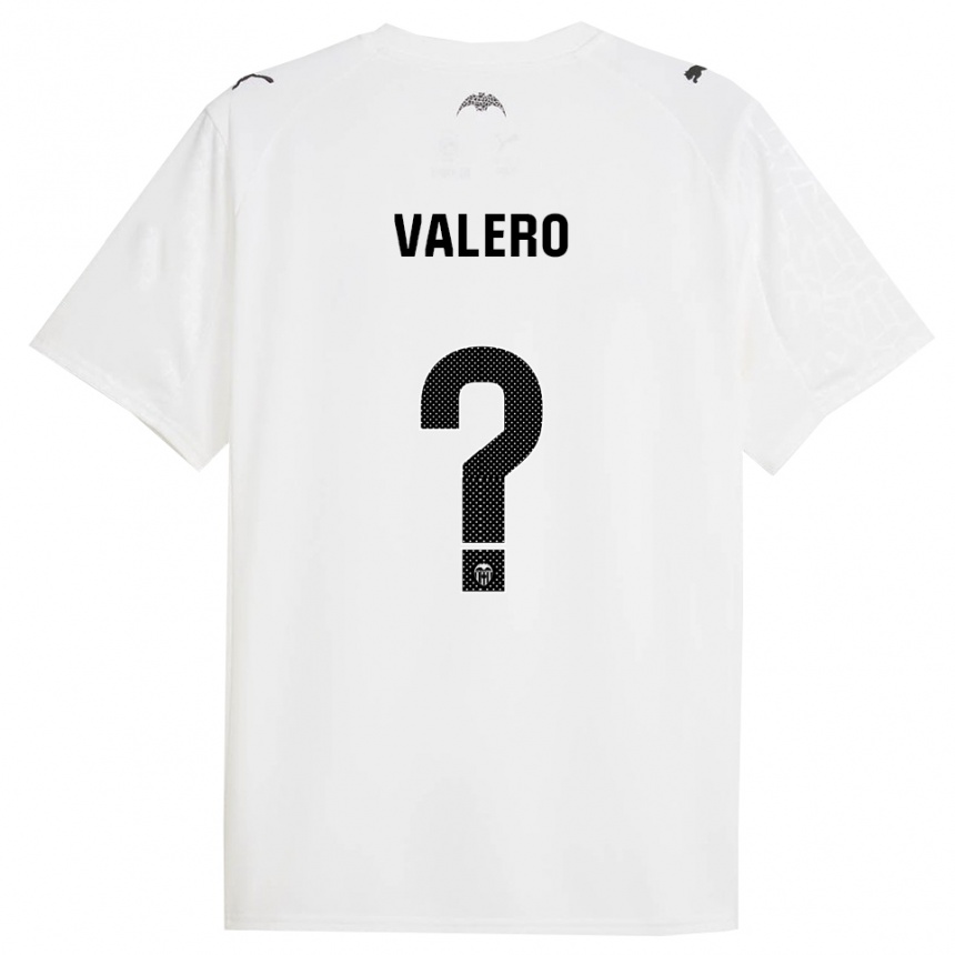 נשים כדורגל Iván Valero #0 לבן שחור ג'רזי ביתית 2025/26