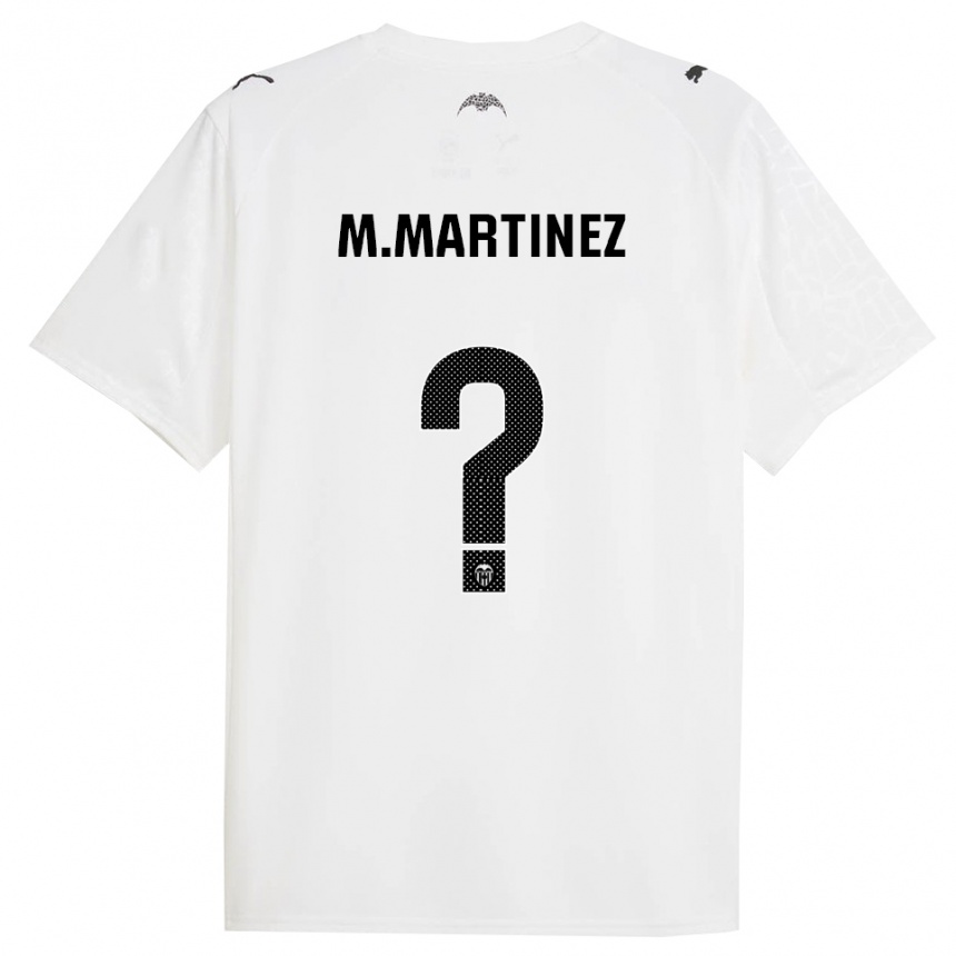 נשים כדורגל Marc Martinez #0 לבן שחור ג'רזי ביתית 2025/26